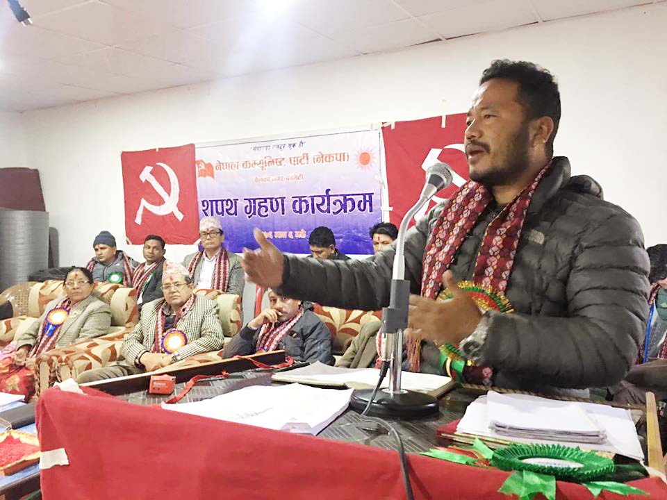 नेकपा वेलका नगर अध्यक्षमा मनोज तामाङ