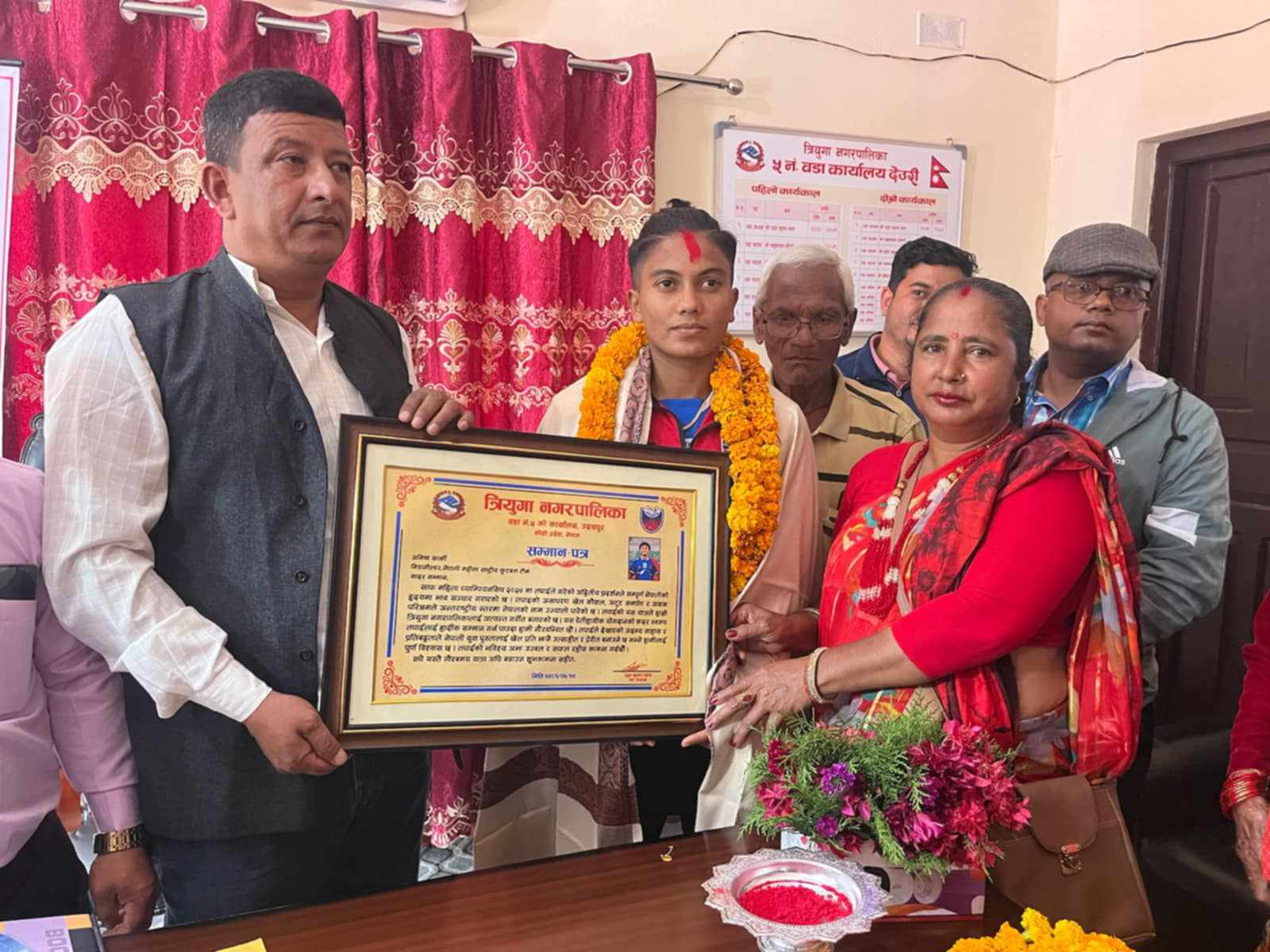 साफ विमेन्स च्याम्पियनसिपमा चम्किएकी खेलाडी अमिशा कार्की सम्मानित